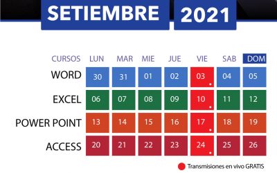 Calendario de Cursos Setiembre