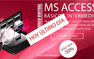 ¡HOY ÚLTIMO DÍA¡ Inscríbete al curso Microsoft Access Básico e Intermedio con 50% dscto.